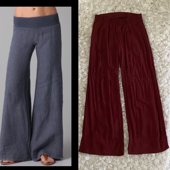 Enza Costa Pants - Enza Costa wide leg rayon trousers